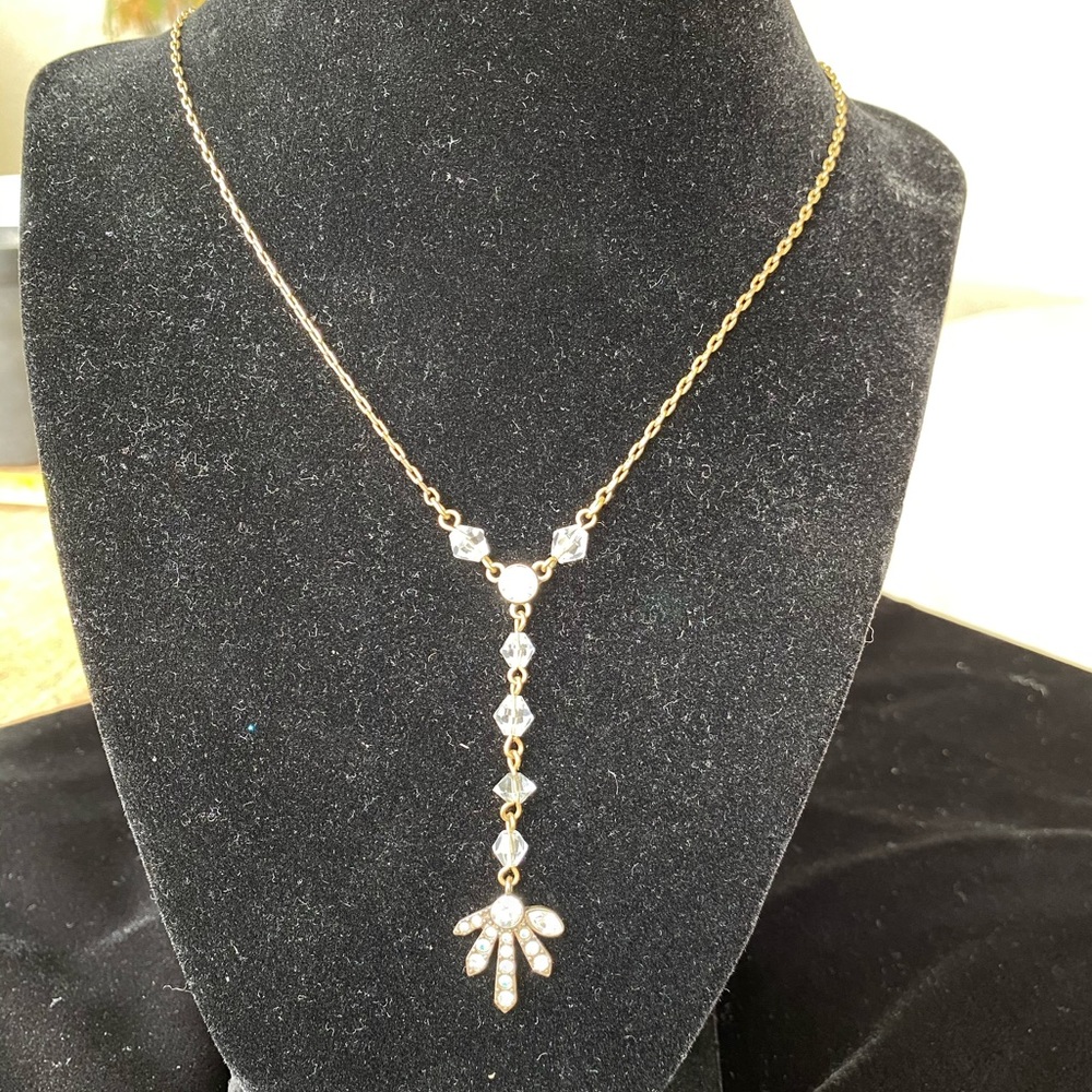 Givenchy Gold Tone Crystal Necklace